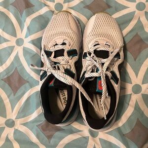 Nike White Black Teal Athletic Shoes